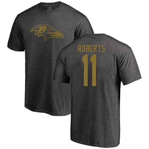 Men Baltimore Ravens Ash Seth Roberts One Color NFL Football #11 T Shirt